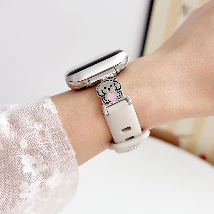 Cinturino per orologio ibrido in metallo e silicone con effetto cielo stellato e design a cartoni animati., For Apple Watch 46mm / 49mm / 45mm / 44mm, For Apple Watch 42mm / 41mm / 40mm / 38mm