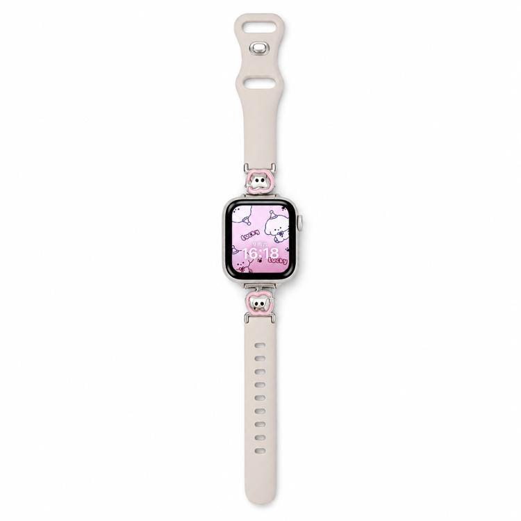 Cinturino per orologio ibrido in metallo e silicone con effetto cielo stellato e design a cartoni animati., For Apple Watch 46mm / 49mm / 45mm / 44mm, For Apple Watch 42mm / 41mm / 40mm / 38mm