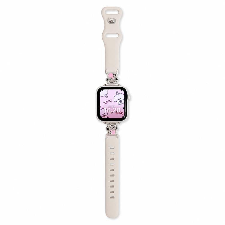 Cinturino per orologio ibrido in metallo e silicone con effetto cielo stellato e design a cartoni animati., For Apple Watch 46mm / 49mm / 45mm / 44mm, For Apple Watch 42mm / 41mm / 40mm / 38mm