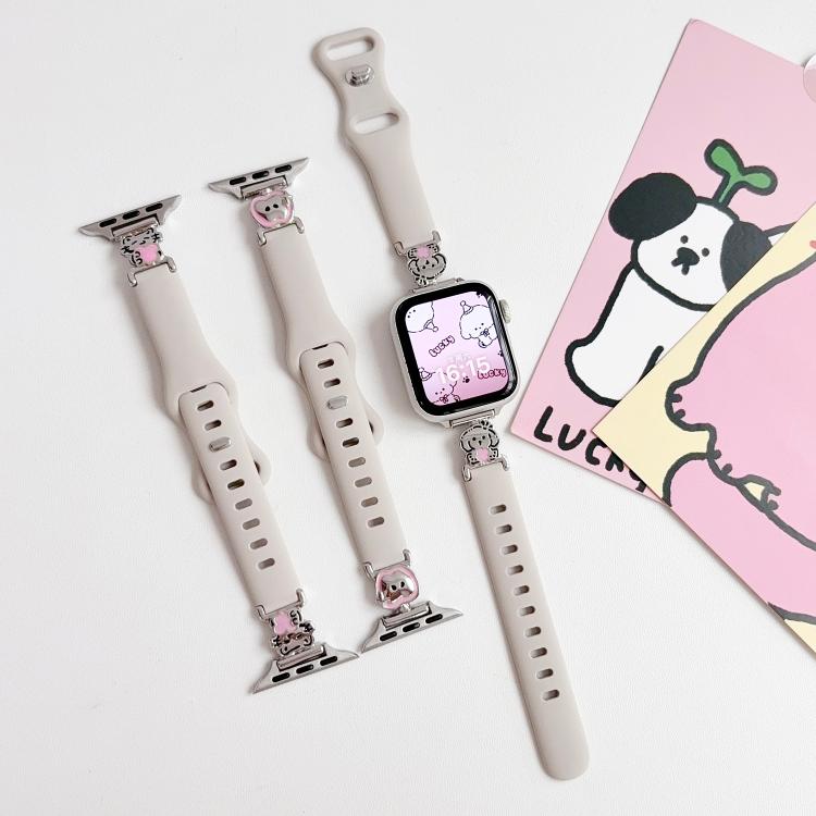 Cinturino per orologio ibrido in metallo e silicone con effetto cielo stellato e design a cartoni animati., For Apple Watch 46mm / 49mm / 45mm / 44mm, For Apple Watch 42mm / 41mm / 40mm / 38mm