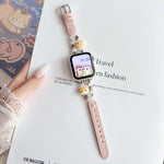 Cinturino per orologio ibrido in ecopelle e pelle vegana con perline di giada a forma di gatto., For Apple Watch 46mm / 49mm / 45mm / 44mm, For Apple Watch 42mm / 41mm / 40mm / 38mm