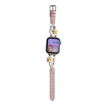 Cinturino per orologio ibrido in ecopelle e pelle vegana con perline di giada a forma di gatto., For Apple Watch 46mm / 49mm / 45mm / 44mm, For Apple Watch 42mm / 41mm / 40mm / 38mm