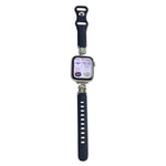 Cinturino per orologio ibrido in metallo e silicone nero con motivo a cartoni animati., For Apple Watch 46mm / 49mm / 45mm / 44mm, For Apple Watch 42mm / 41mm / 40mm / 38mm