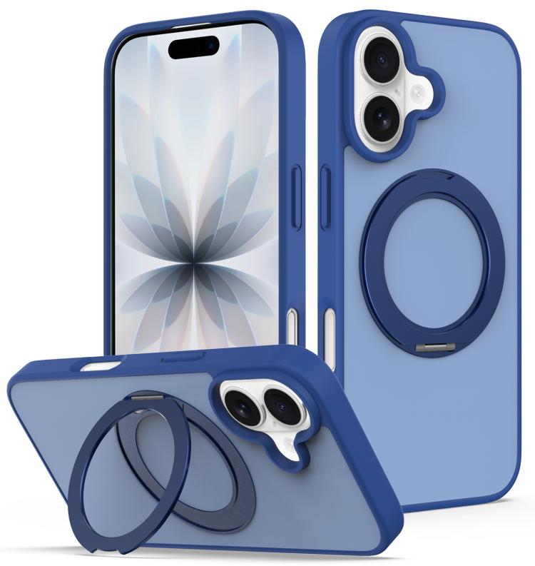 Custodia magnetica con supporto girevole Skin Feel per iPhone 16 e iPhone 15