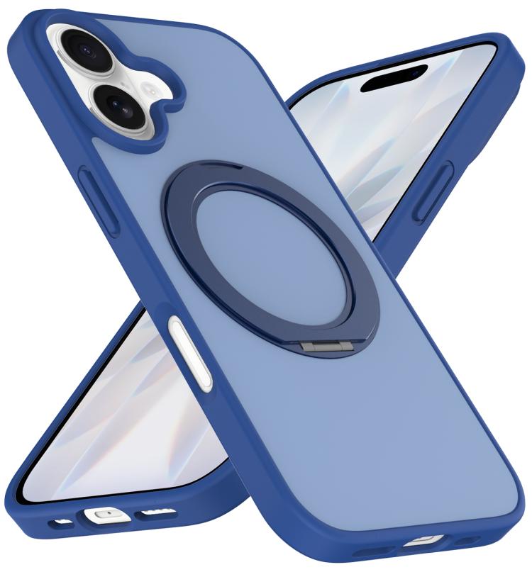 Custodia magnetica con supporto girevole Skin Feel per iPhone 16 e iPhone 15