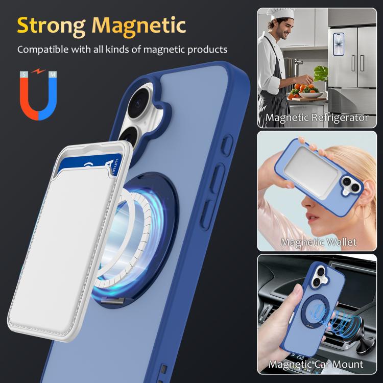 Custodia magnetica con supporto girevole Skin Feel per iPhone 16 e iPhone 15