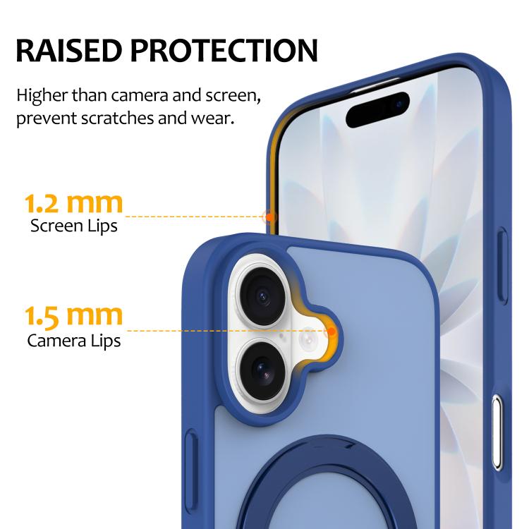 Custodia magnetica con supporto girevole Skin Feel per iPhone 16 e iPhone 15