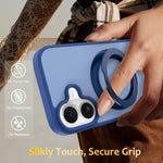 Custodia magnetica con supporto girevole Skin Feel per iPhone 16 e iPhone 15