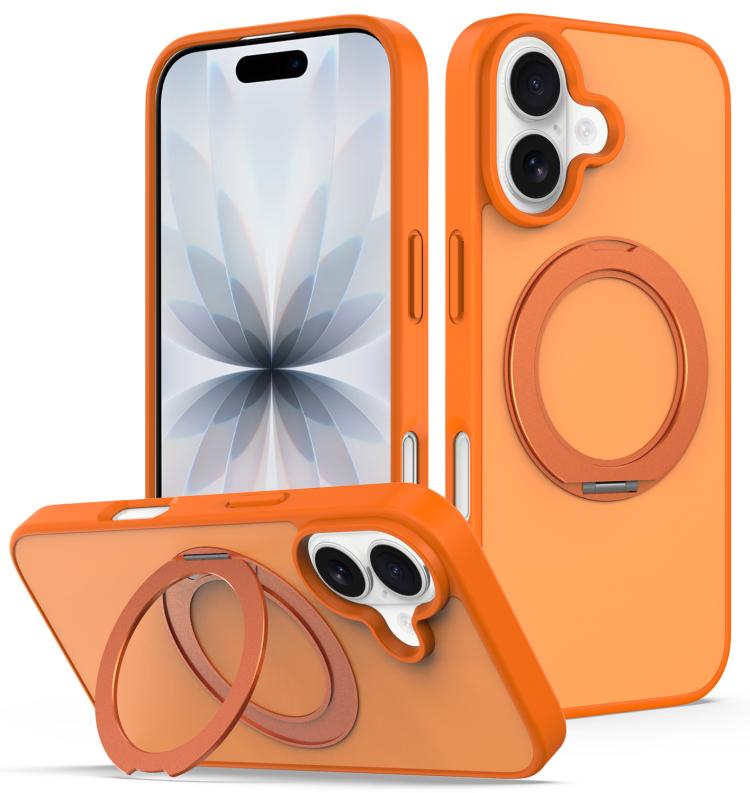 Custodia magnetica con supporto girevole Skin Feel per iPhone 16 e iPhone 15