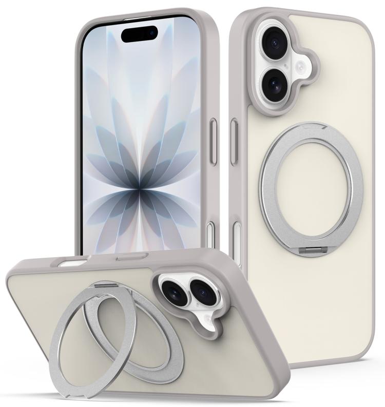 Custodia magnetica con supporto girevole Skin Feel per iPhone 16 e iPhone 15