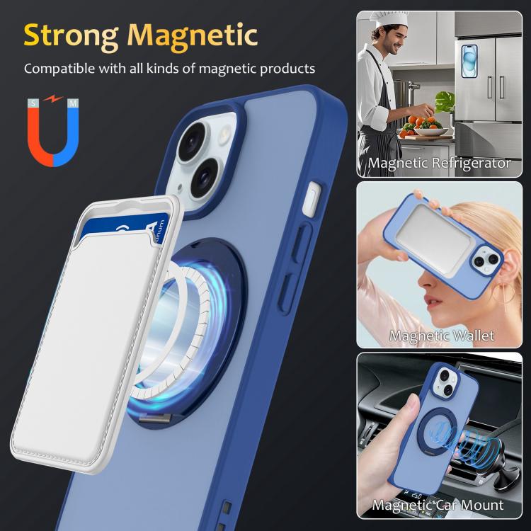 Custodia magnetica con supporto girevole Skin Feel per iPhone 14 e 13
