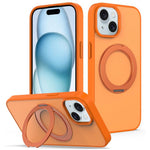 Custodia magnetica con supporto girevole Skin Feel per iPhone 16 e iPhone 15
