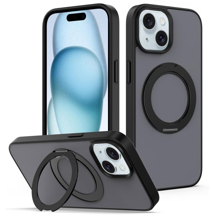 Custodia magnetica con supporto girevole Skin Feel per iPhone 16 e iPhone 15