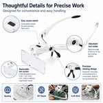 Lente d'ingrandimento con archetto e lenti intercambiabili, modello 9892BP, con luce LED, dotata di luce LED., 9892BP