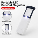 94535 Lente d'ingrandimento rettangolare pieghevole e estraibile portatile con luce LED