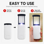 94535 Lente d'ingrandimento rettangolare pieghevole e estraibile portatile con luce LED