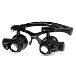 9892GJ Occhiali da vista con lente d'ingrandimento e luce LED per riparazione orologi, da indossare sulla testa., 9892GJ
