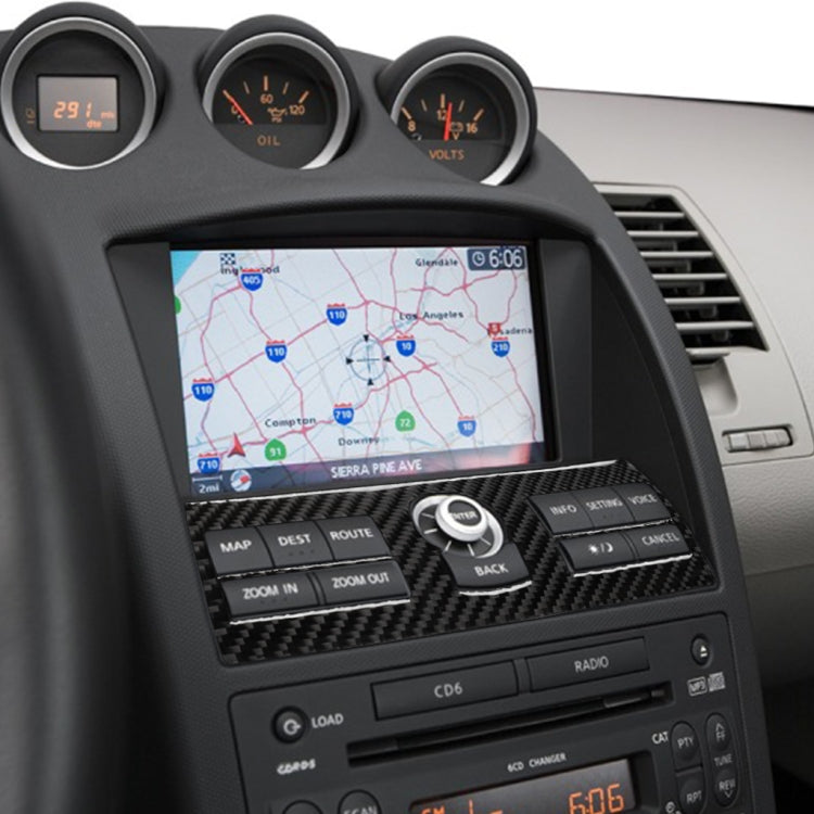 Adesivo decorativo per il controllo del sistema di navigazione in fibra di carbonio per auto per Nissan 350z 2006-2009, Navigation System Control