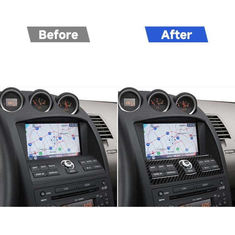 Adesivo decorativo per il controllo del sistema di navigazione in fibra di carbonio per auto per Nissan 350z 2006-2009, Navigation System Control