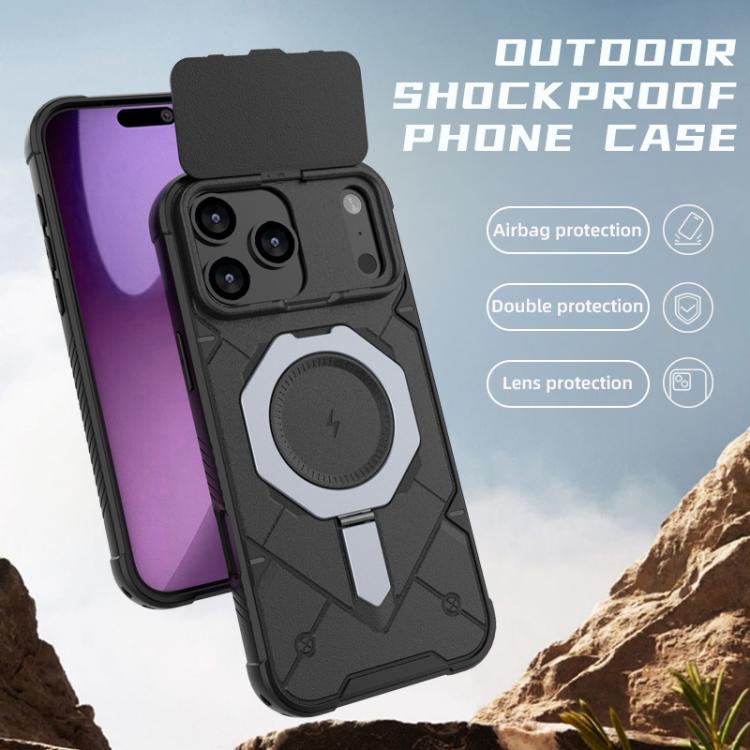 Custodia Adventurer Series con cover a ribalta e supporto in metallo per iPhone