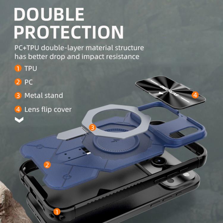 Custodia Adventurer Series con cover a ribalta e supporto in metallo per iPhone