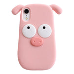 Simpatica custodia in silicone a forma di maialino per telefono, For iPhone X / XS, For iPhone XR, For iPhone XS Max, For iPhone 8 Plus / 7 Plus, For iPhone 6s Plus / 6 Plus, For iPhone 6s / 6