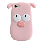 Simpatica custodia in silicone a forma di maialino per telefono, For iPhone X / XS, For iPhone XR, For iPhone XS Max, For iPhone 8 Plus / 7 Plus, For iPhone 6s Plus / 6 Plus, For iPhone 6s / 6