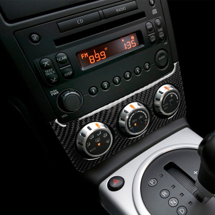 Adesivo decorativo per console aria condizionata radio in fibra di carbonio per auto per Nissan 350z 2006-2009, Conditioning Console Decorative Sticker