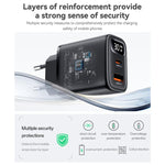 Caricabatterie rapido Yesido 30 W GaN con USB-A e Type-C e display digitale