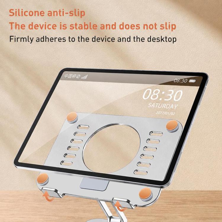 Supporto da tavolo per tablet girevole a 360 gradi in lega di alluminio T632, T632 Tablet Holder (Grey), T632 Tablet Holder (Silver)