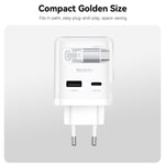 Caricabatterie rapido Yesido da 70 W con display TFT GaN e cavo Type-C retrattile., EU Plug, UK Plug, US Plug