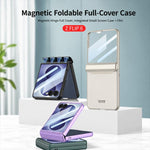 Custodia a libro magnetica GKK con pellicola HD integrata e copertura completa., For Galaxy Z Flip8 5G