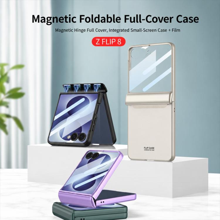 Custodia a libro magnetica GKK con pellicola HD integrata e copertura completa., For Galaxy Z Flip8 5G