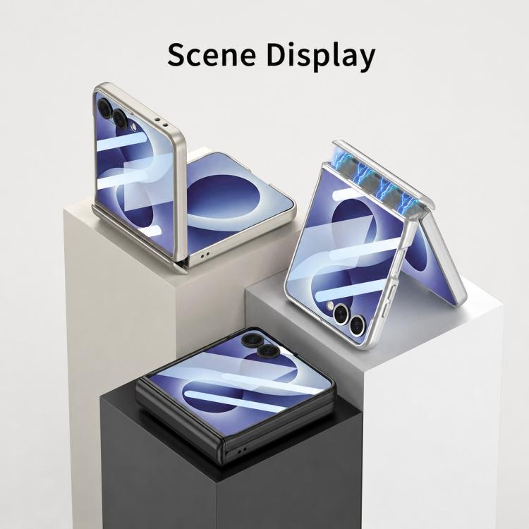 Custodia a libro magnetica GKK con pellicola HD integrata e copertura completa., For Galaxy Z Flip8 5G