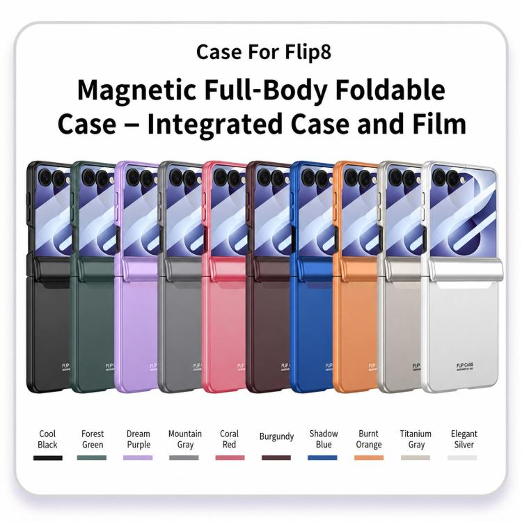 Custodia a libro magnetica GKK con pellicola HD integrata e copertura completa., For Galaxy Z Flip8 5G
