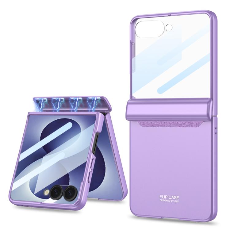 Custodia a libro magnetica GKK con pellicola HD integrata e copertura completa., For Galaxy Z Flip8 5G