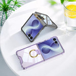 Custodia per telefono GKK con airbag e anello, For Galaxy Z Flip8 5G