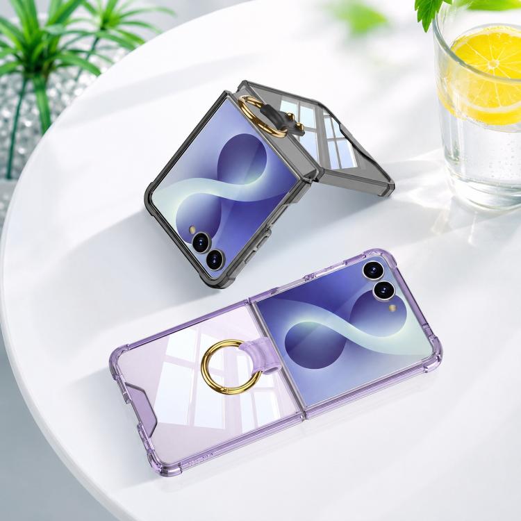 Custodia per telefono GKK con airbag e anello, For Galaxy Z Flip8 5G