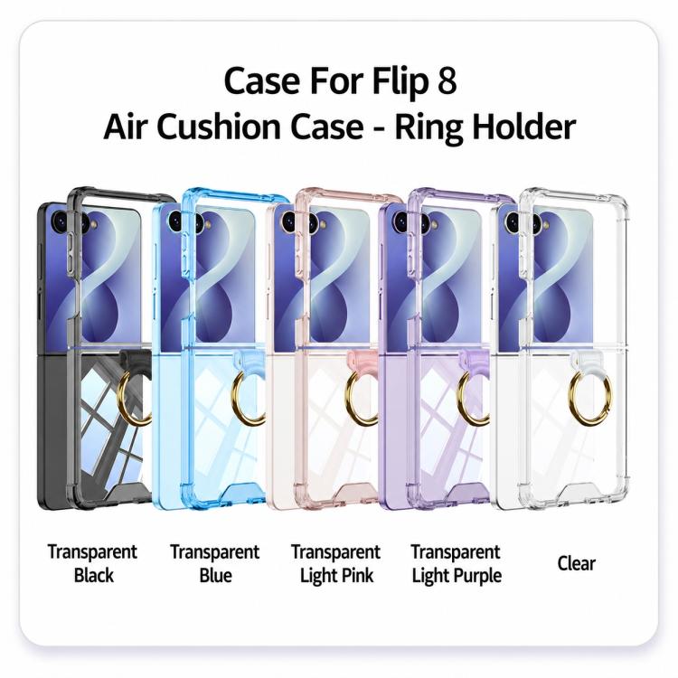 Custodia per telefono GKK con airbag e anello, For Galaxy Z Flip8 5G