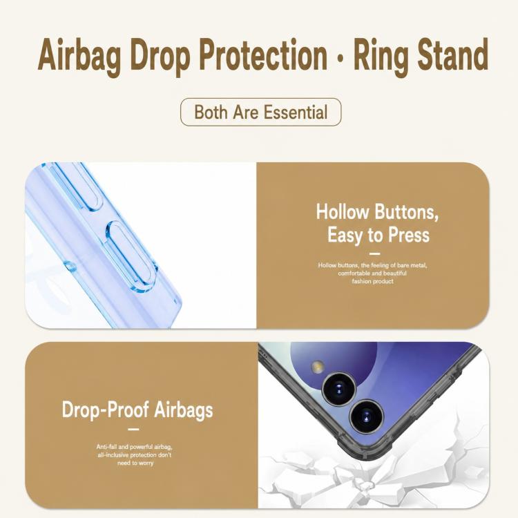 Custodia per telefono GKK con airbag e anello, For Galaxy Z Flip8 5G