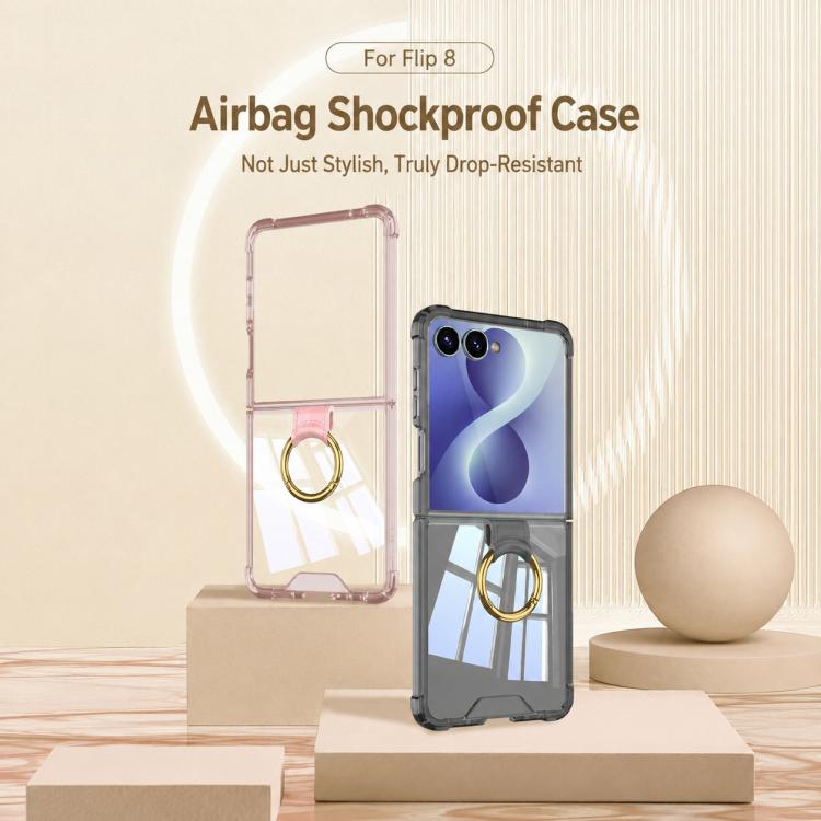 Custodia per telefono GKK con airbag e anello, For Galaxy Z Flip8 5G