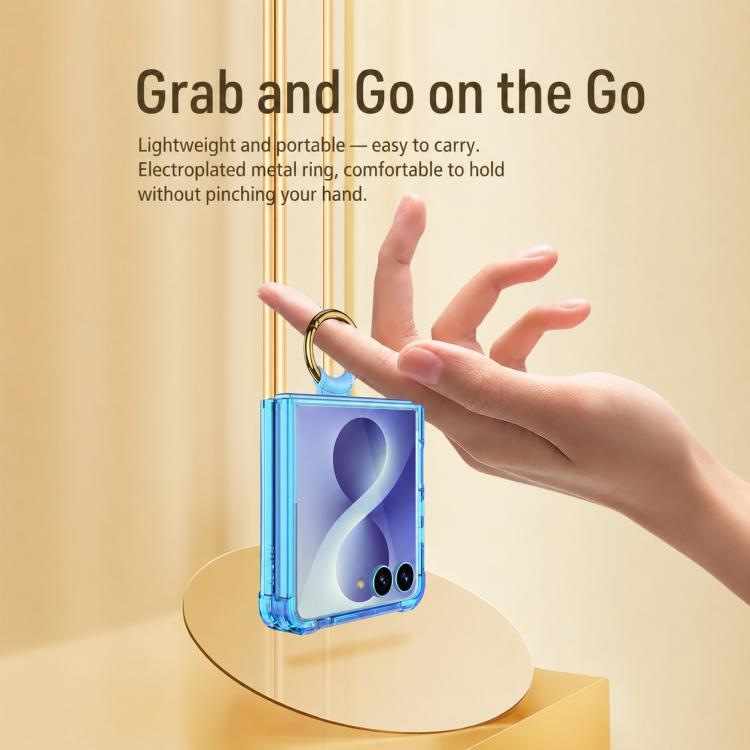 Custodia per telefono GKK con airbag e anello, For Galaxy Z Flip8 5G