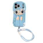 Custodia per telefono in silicone con laccetto e motivo "Wings Girl"., For iPhone 18, For iPhone 18 Pro, For iPhone 18 Pro Max, For iPhone 17 Pro Max, For iPhone 17 Pro, For iPhone 17, For iPhone 16 Pro Max, For iPhone 16 Pro