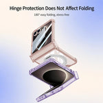 Custodia per telefono GKK con cerniera airbag integrata e copertura completa, dotata di supporto magnetico girevole., For Galaxy Z Flip8 5G