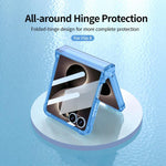 Custodia per telefono GKK con cerniera airbag integrata e copertura completa, dotata di supporto magnetico girevole., For Galaxy Z Flip8 5G