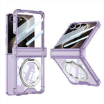 Custodia per telefono GKK con cerniera airbag integrata e copertura completa, dotata di supporto magnetico girevole., For Galaxy Z Flip8 5G