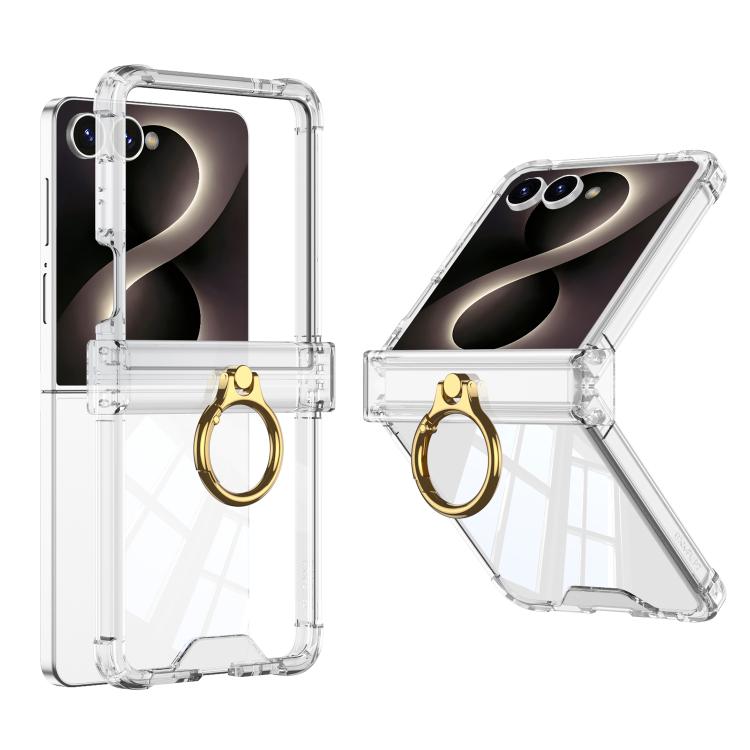 Custodia per telefono GKK Airbag Hinge a copertura totale con supporto magnetico girevole, For Galaxy Z Flip8 5G