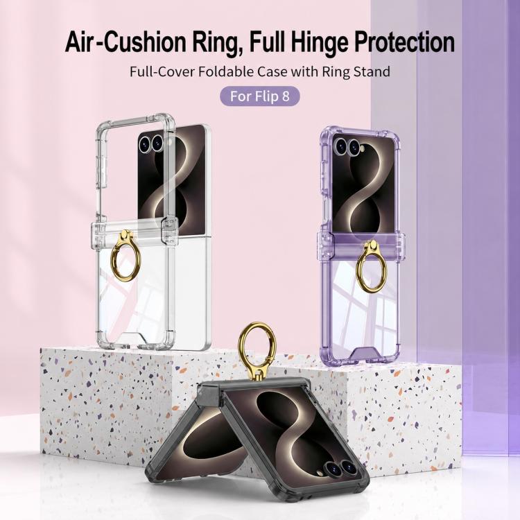 Custodia per telefono GKK Airbag Hinge a copertura totale con supporto magnetico girevole, For Galaxy Z Flip8 5G