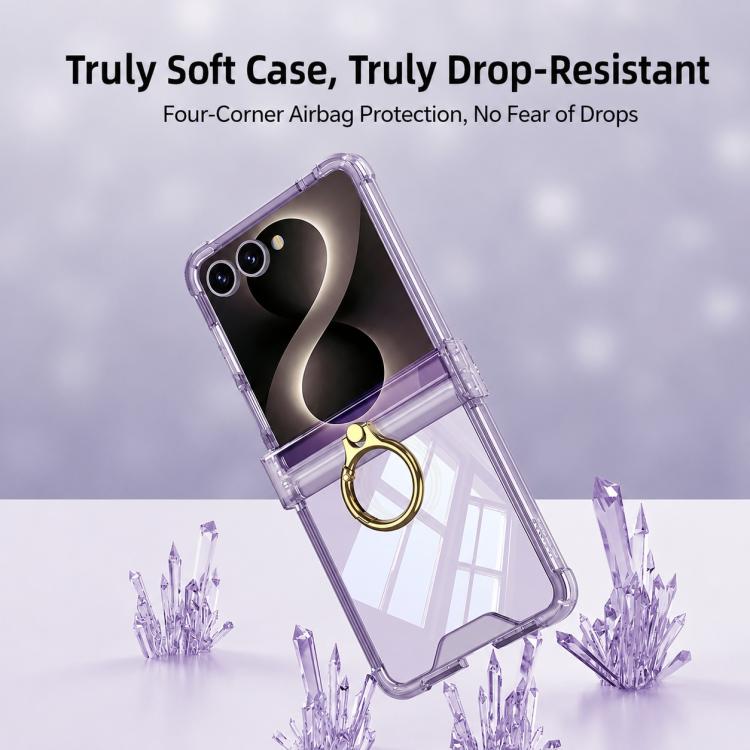 Custodia per telefono GKK Airbag Hinge a copertura totale con supporto magnetico girevole, For Galaxy Z Flip8 5G