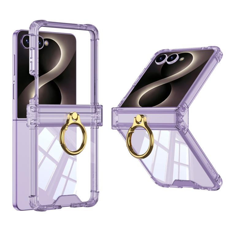 Custodia per telefono GKK Airbag Hinge a copertura totale con supporto magnetico girevole, For Galaxy Z Flip8 5G